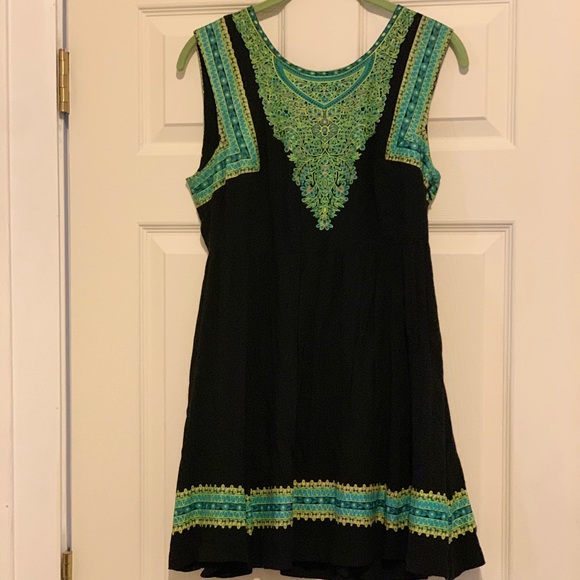 Free People Navy Fit and Flare Mini Dress - Picture 1 of 6